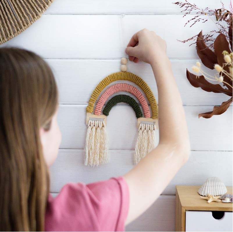 Macrame rainbow -Kits for mindfulness for children-poppy and daisy