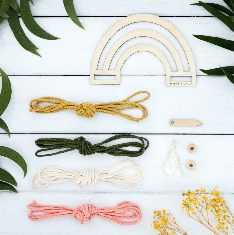 Macrame rainbow -Kits for mindfulness for children-poppy and daisy