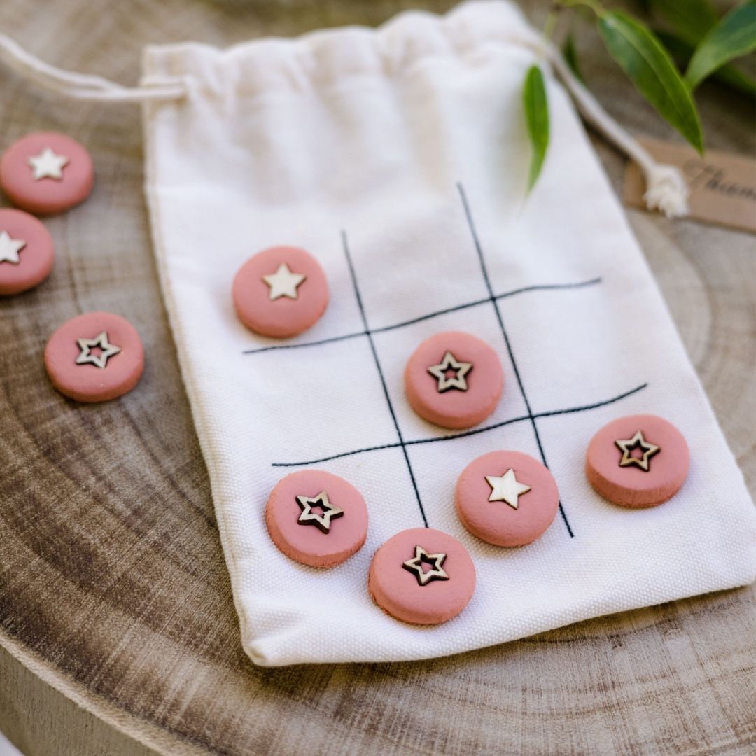 clay naughts and crosses DIY game plastic free birthday activities and eco party bags for children australia