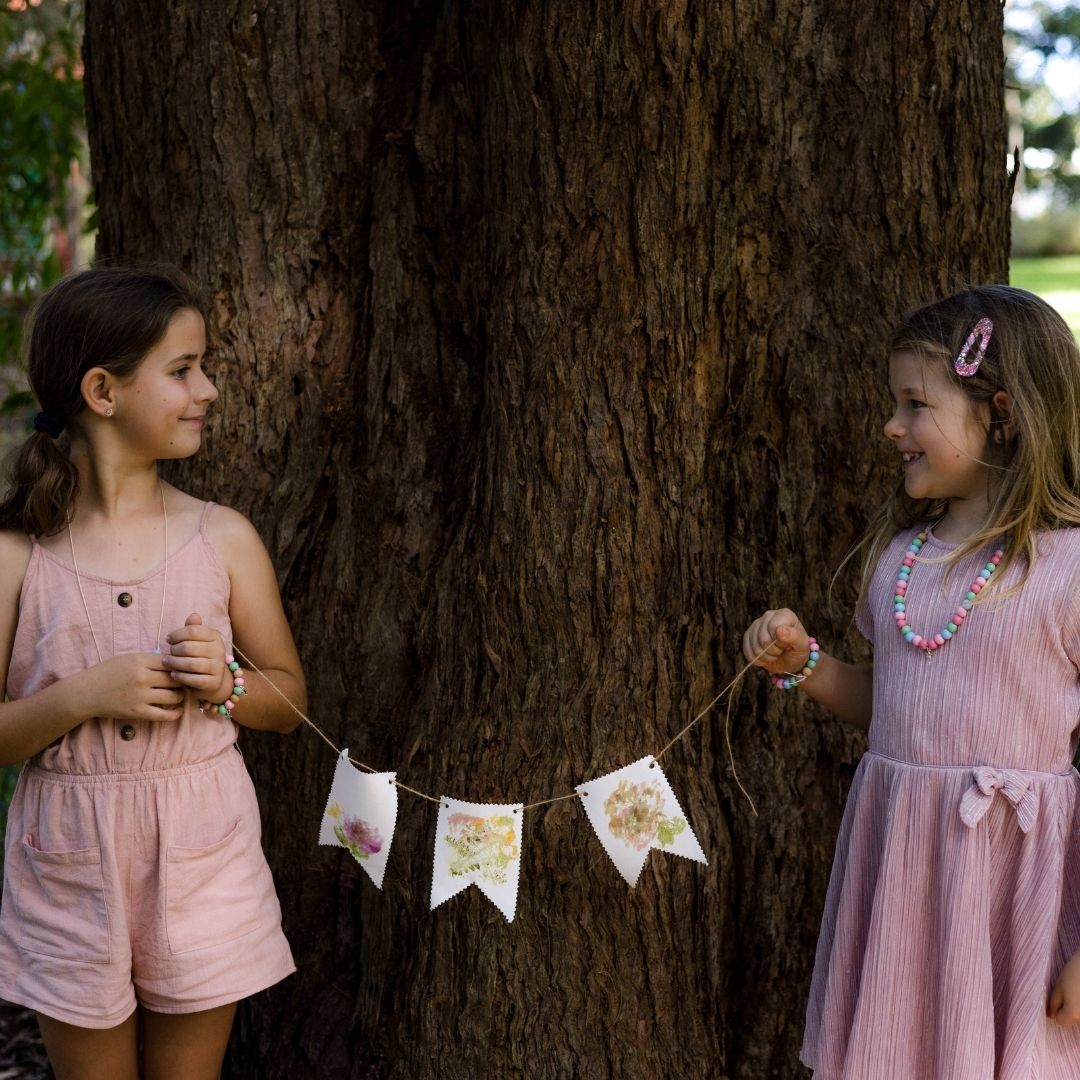 DIY nature bunting activity party plastic free eco activity party for kids australia